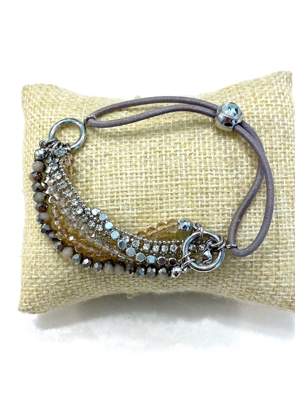 Aurora Brown Crystal Multistrand Bracelet & Hair Tie